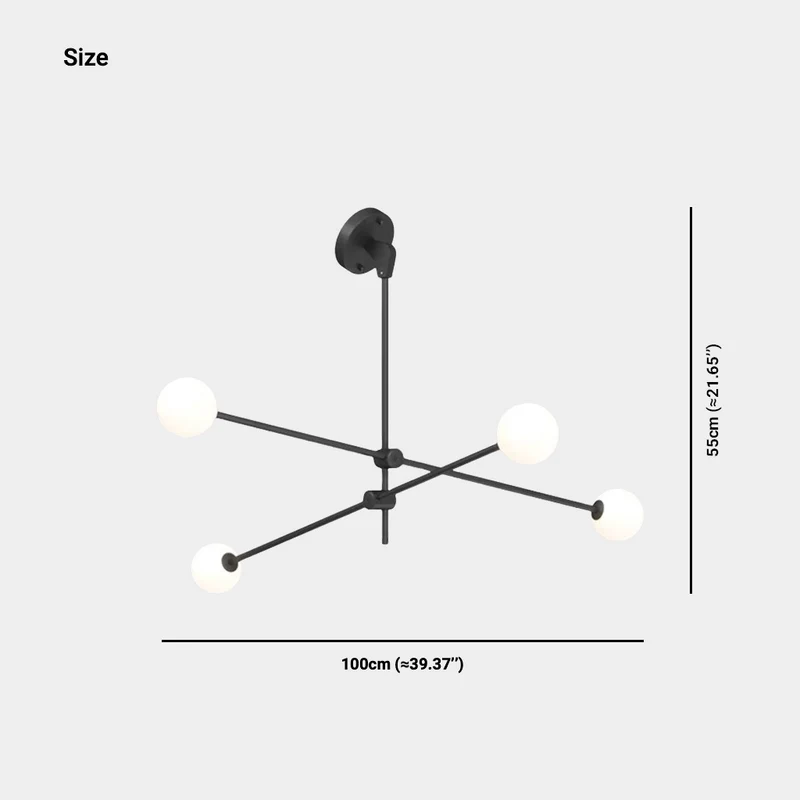 Chandelier Sputnik Multi-Globe for Sloped Ceiling