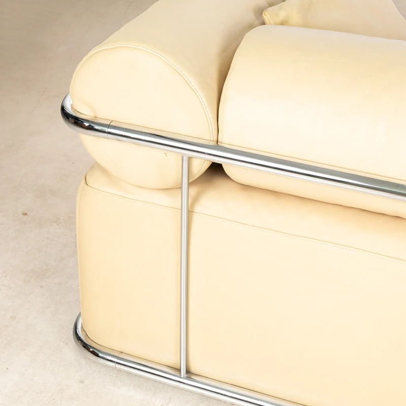 1930er Bauhaus Sofa mit Stahlrohrrahmen und Lederpolsterung