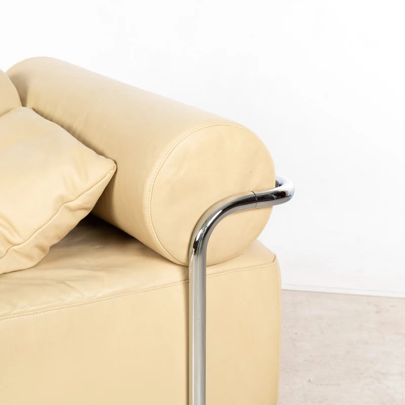 1930er Bauhaus Sofa mit Stahlrohrrahmen und Lederpolsterung