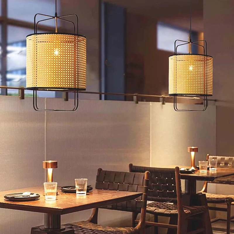 Pendant Light Japandi Woven Rattan Wicker