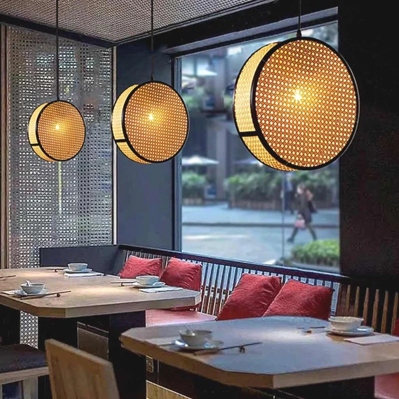 Pendant Light Japandi Woven Rattan Wicker