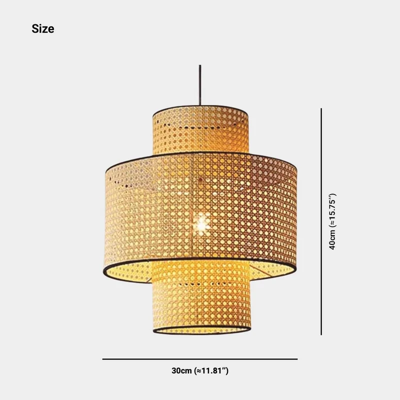 Pendant Light Japandi Woven Rattan Wicker