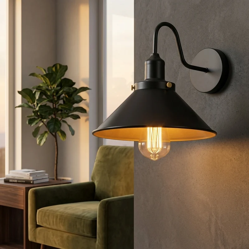 LEDSone Design Wandleuchte Metall | Schwanenhals Retro Wandstrahler~4029
