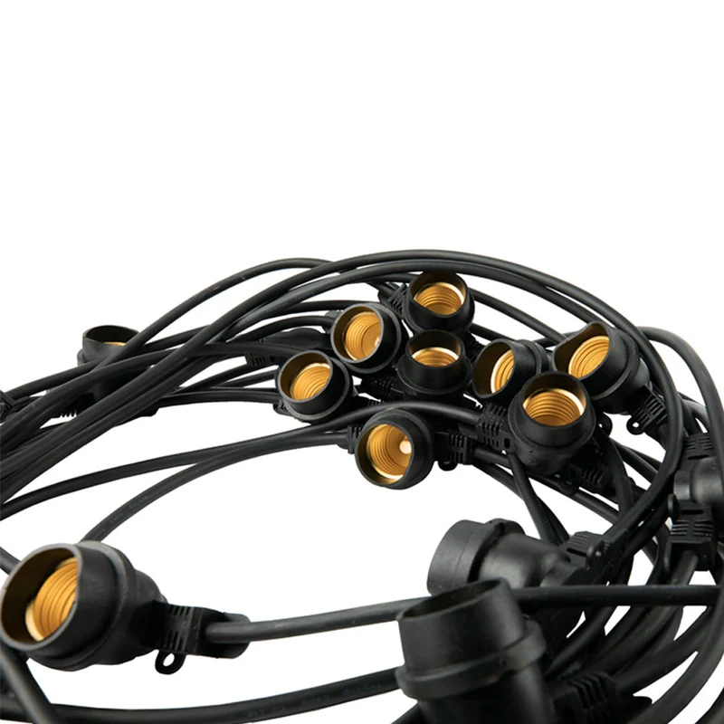 Komplettes Set | 60 Meter Lichterkette | Inklusive 60 Glühlampen | 1 W | 2700 K | Verkettbare Lichterkette