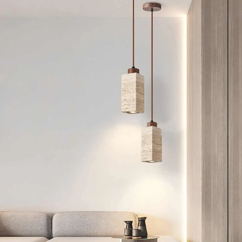 Pendant Light Wabi Sabi Japandi Yellow Stone
