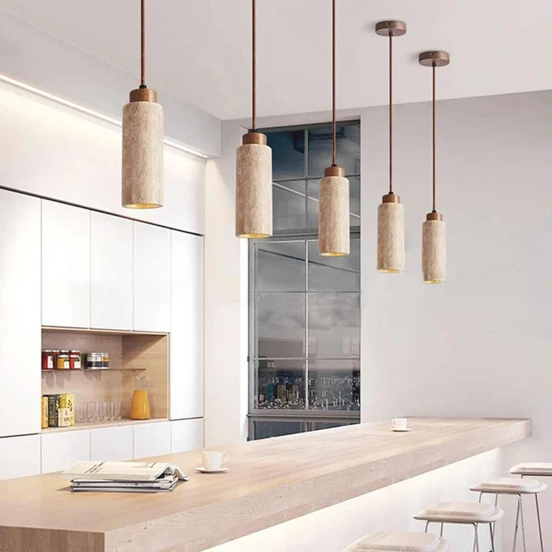 Pendant Light Wabi Sabi Japandi Yellow Stone