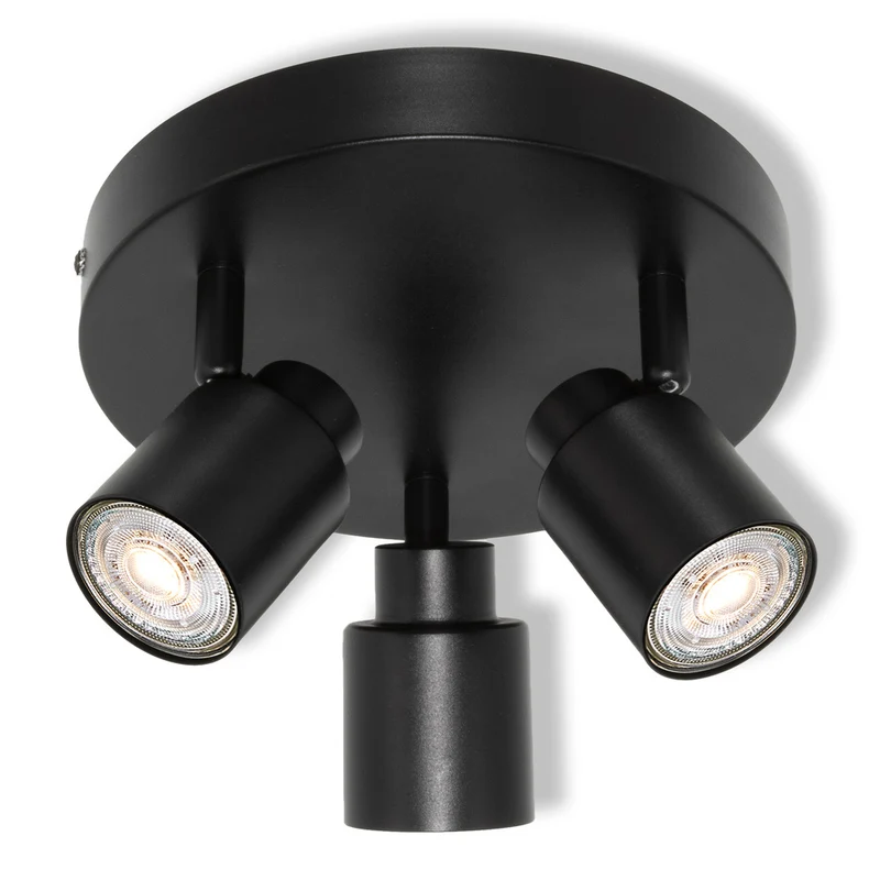 OSRAM 3-Punkt LED Spot PRIMAL Plate, Leuchte, 3xGU10, Schwarz