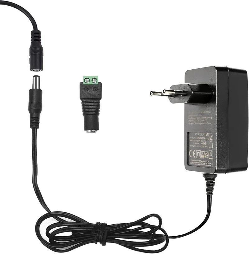 LE LED Trafo 12V Netzteil DC, LED Strip EU Stecker 12 Volt 2A Adapter Power Supply für SMD 3528/5050 LED Streifen, AC 100-240 Netzadapter, 24W Maximal Steckernetzteil, Transformator Strom für Band