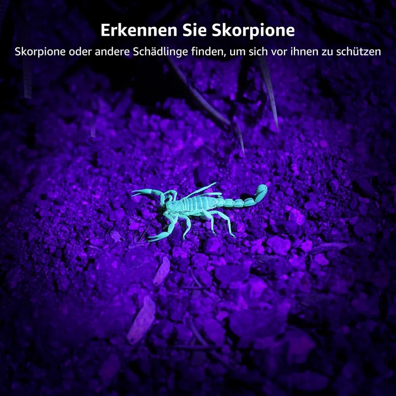 LE LED UV Schwarzlicht Taschenlampe mit 9 LEDs, mini UV Lampe Ultraviolettes Licht mit 395nm für Geocaching, Heimtierurindetektoren, Haustiere Urin-Detektor usw. Inklusive 3 AAA Batterien