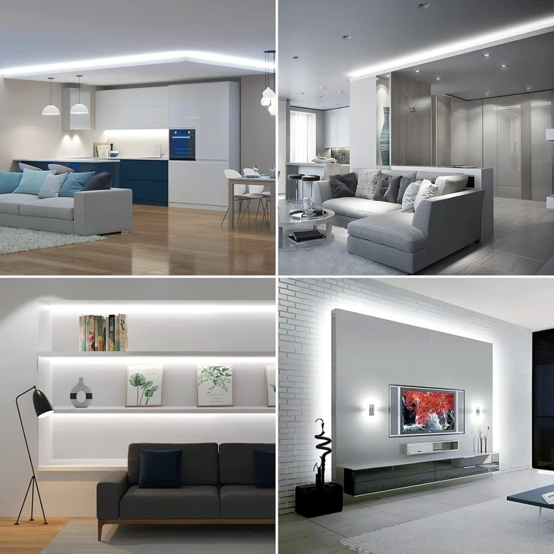 Lepro LED Strip Kaltweiß, 5M LED Streifen 12V Selbstklebend, LED Band mit 300 Stück 2835 LEDs, 6000K 2300 Lumen Weiß Dimmbar Leiste, Kaltweiss DIY Lichtband für Innen Heim Küche Deko,Kein Netzteil