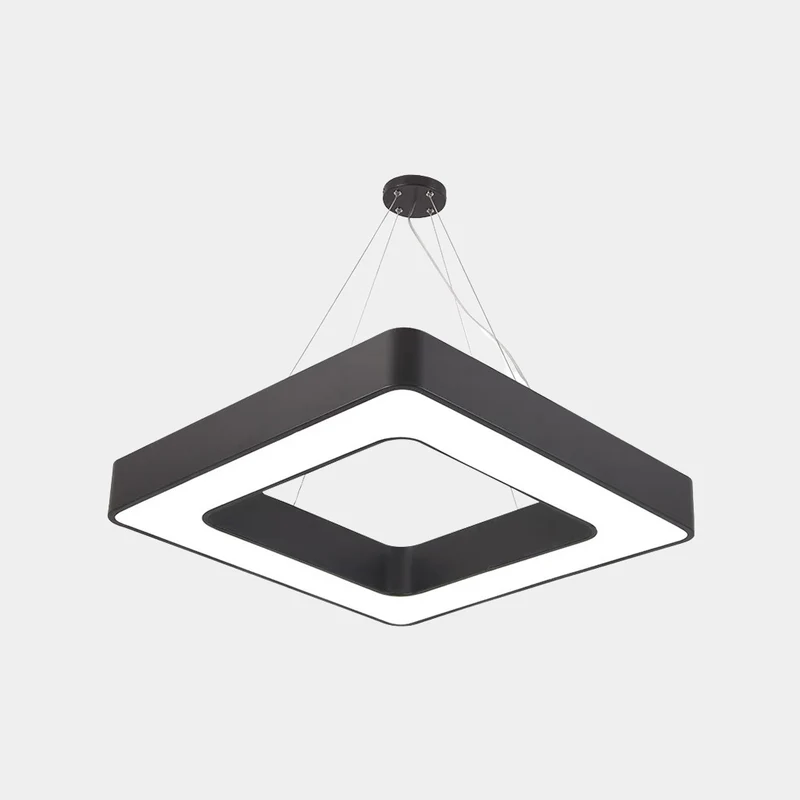 Pendant Light Square LED for Gym / Office, Black
