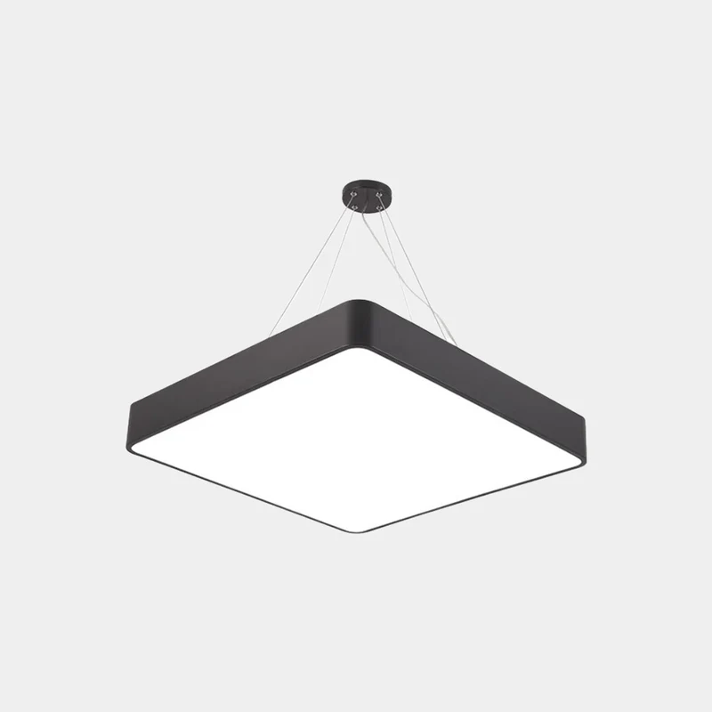 Pendant Light Square LED for Gym / Office, Black