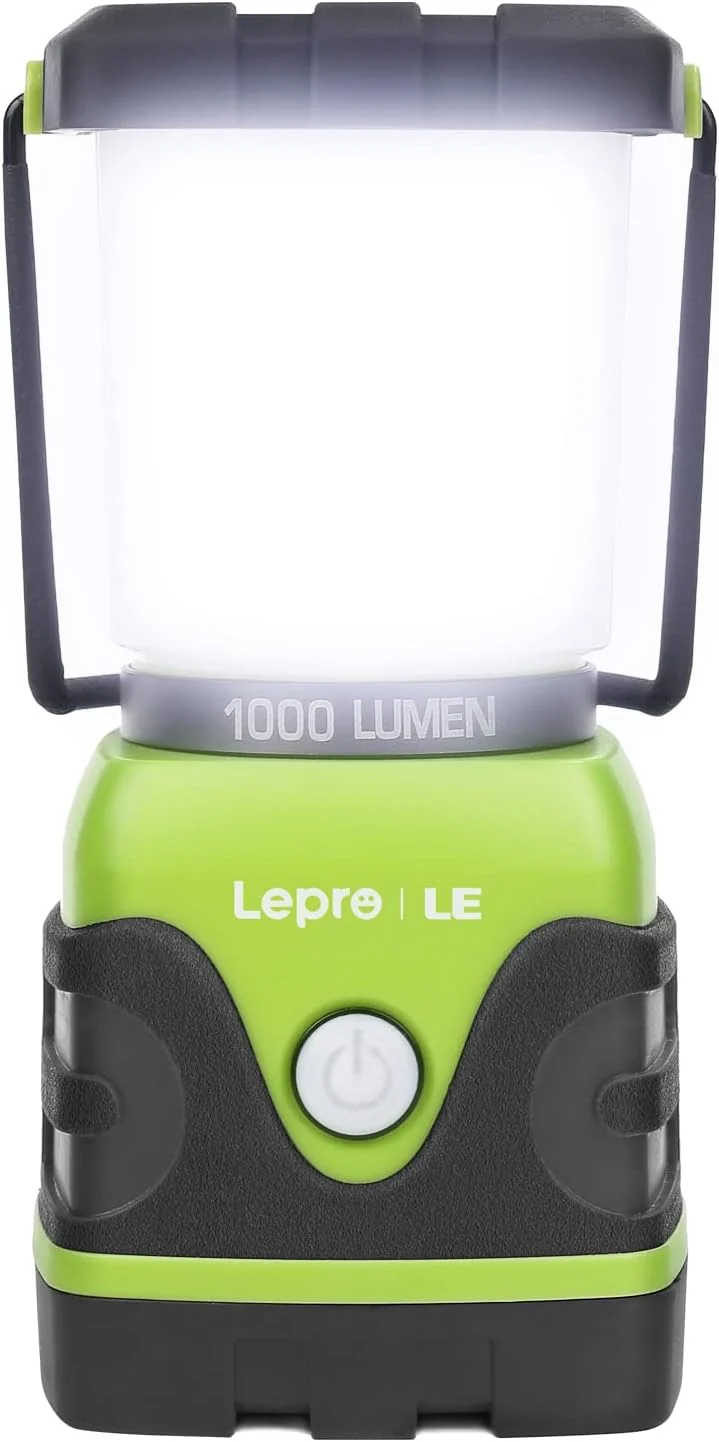 LE LED Campinglampe, Ultra Hell 1000 Lumen, 4 LeuchtmodiI Dimmbar Suchscheinwerfer, Batteriebetrieben Notfallleuchte für Stromausfällen, Wandern, Notfall, Ausfälle und so weiter, 1 Stück