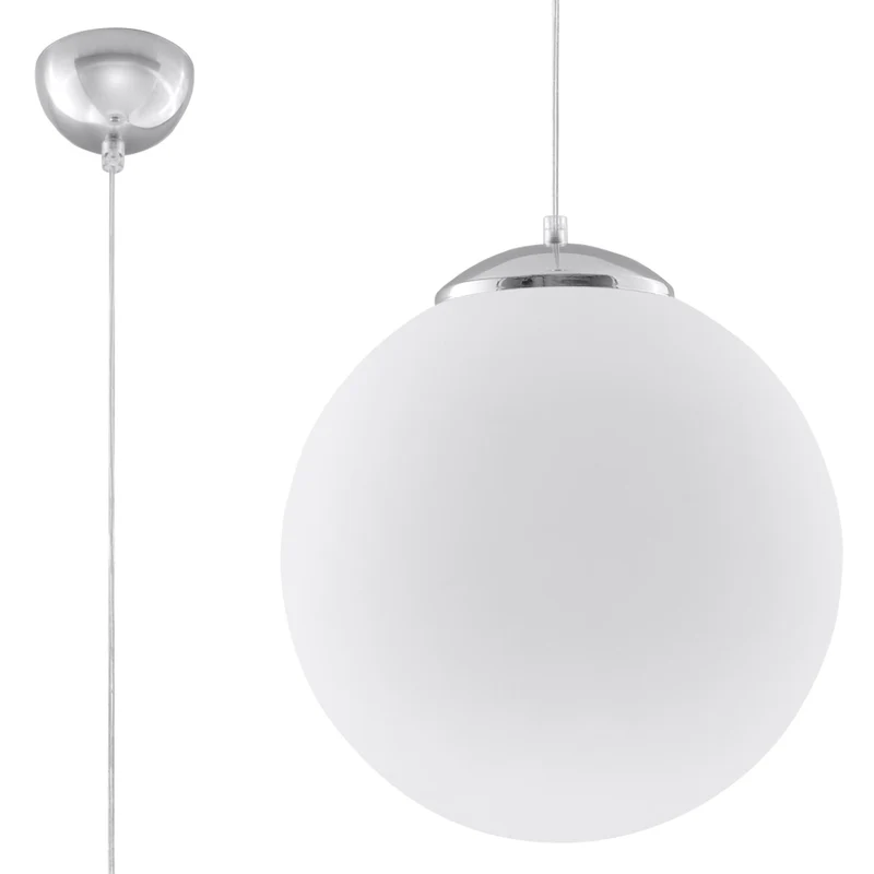 Minimalistische Pendelleuchte Kugel Glas Stahl – Arvénia