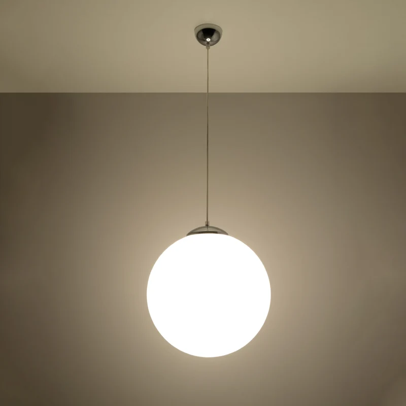 Minimalistische Pendelleuchte Kugel Glas Stahl – Arvénia