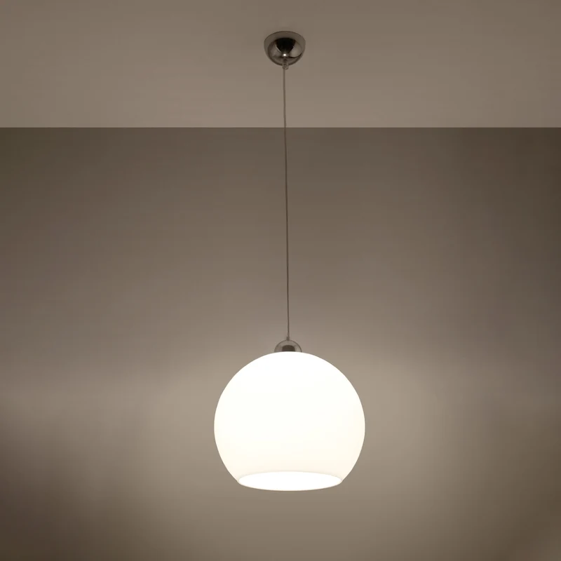 Minimalistische Pendelleuchte aus weißem Glas – Nivéalis
