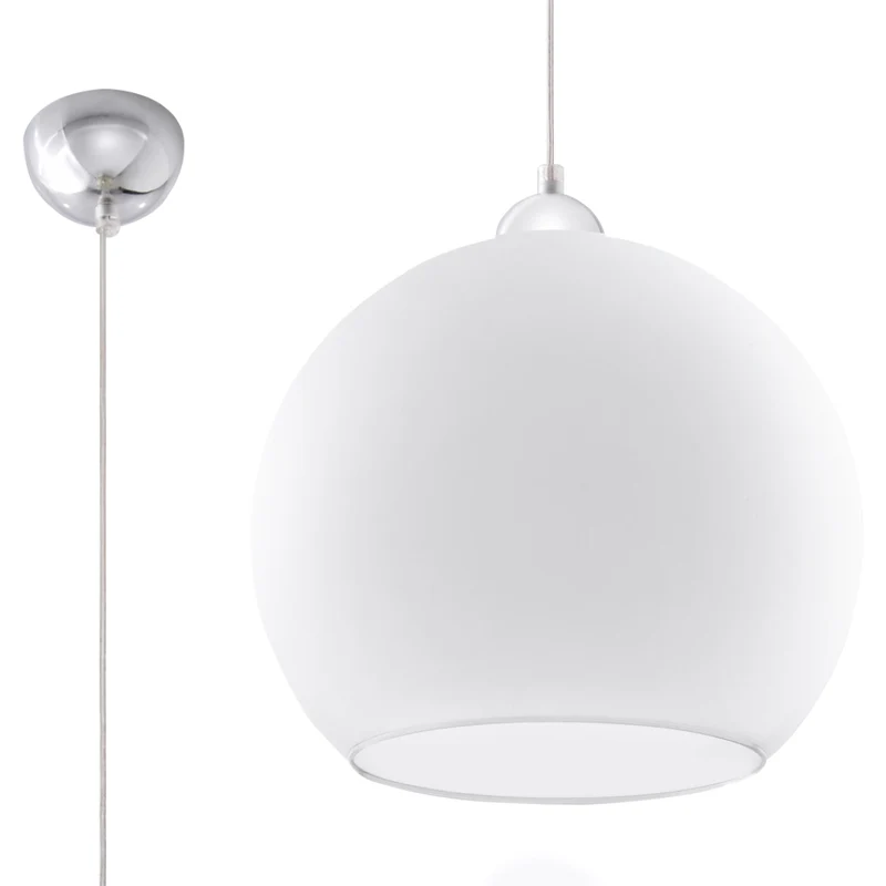 Minimalistische Pendelleuchte aus weißem Glas – Nivéalis