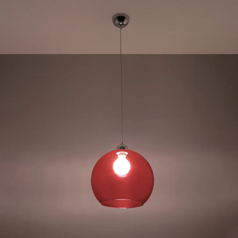 Minimalistische rote Glas-Kugel-Hängeleuchte – Arcania