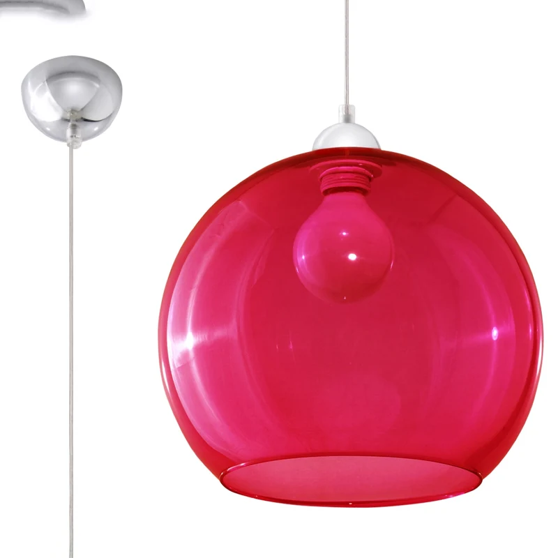 Minimalistische rote Glas-Kugel-Hängeleuchte – Arcania