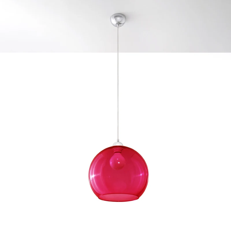 Minimalistische rote Glas-Kugel-Hängeleuchte – Arcania