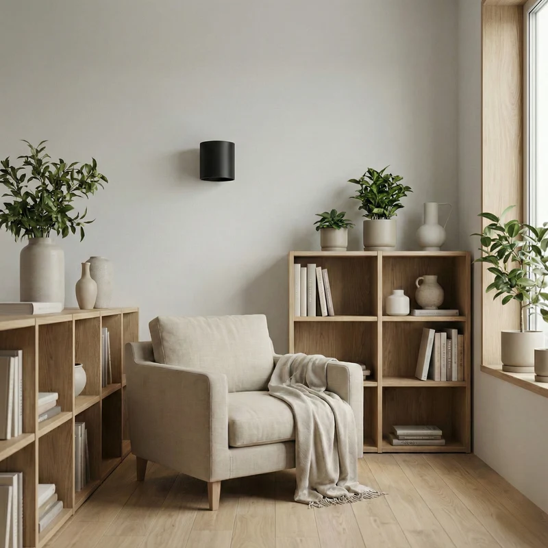 Minimalistische schwarze Wandleuchte mit Doppelstrahl – Orphéos