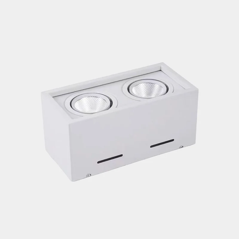 Cube LED Flush Mount Ceiling Light with Spotlights, Black / White