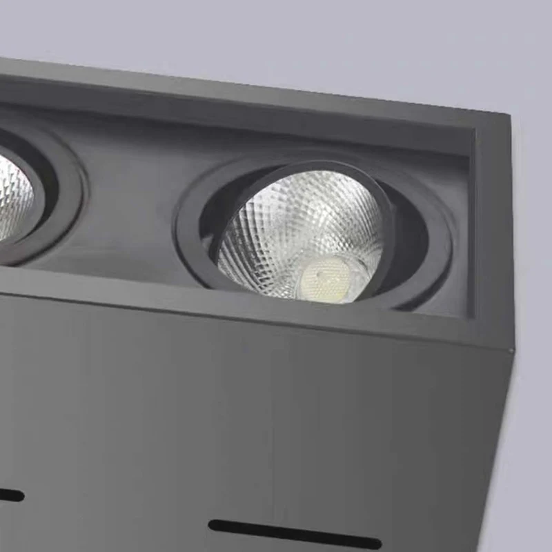 Cube LED Flush Mount Ceiling Light with Spotlights, Black / White