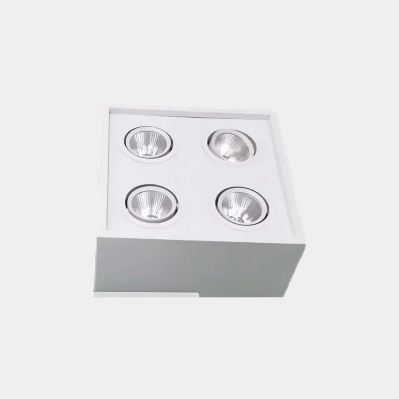 Cube LED Flush Mount Ceiling Light with Spotlights, Black / White