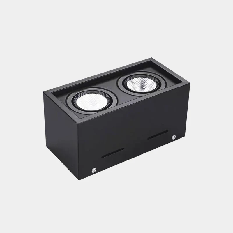 Cube LED Flush Mount Ceiling Light with Spotlights, Black / White