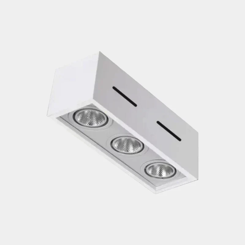 Cube LED Flush Mount Ceiling Light with Spotlights, Black / White