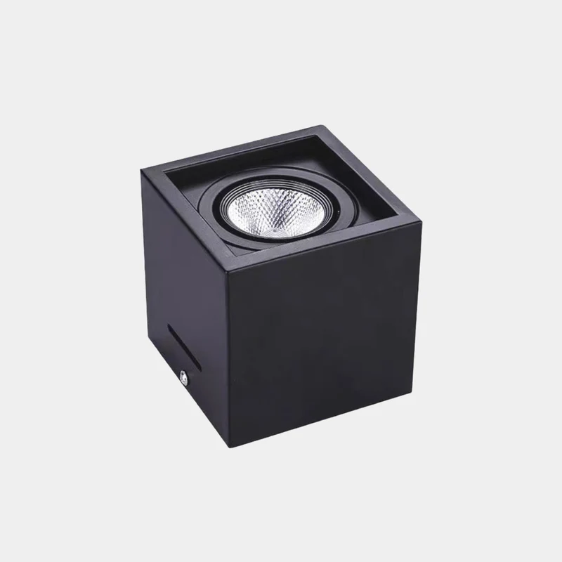 Cube LED Flush Mount Ceiling Light with Spotlights, Black / White