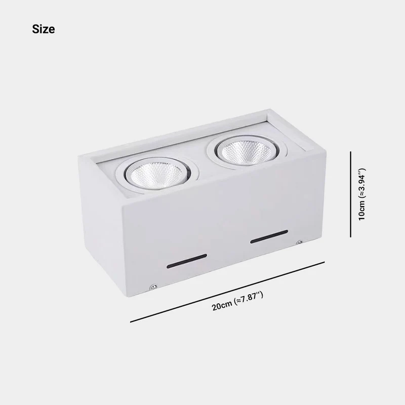Cube LED Flush Mount Ceiling Light with Spotlights, Black / White