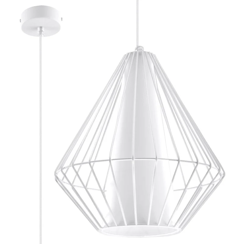 Verstellbare Hängelampe mit weißem Kegeldesign – Modèle Elyndra