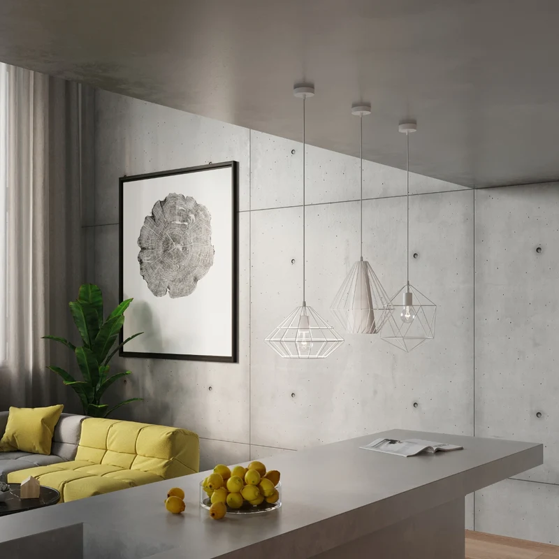Verstellbare Hängelampe mit weißem Kegeldesign – Modèle Elyndra