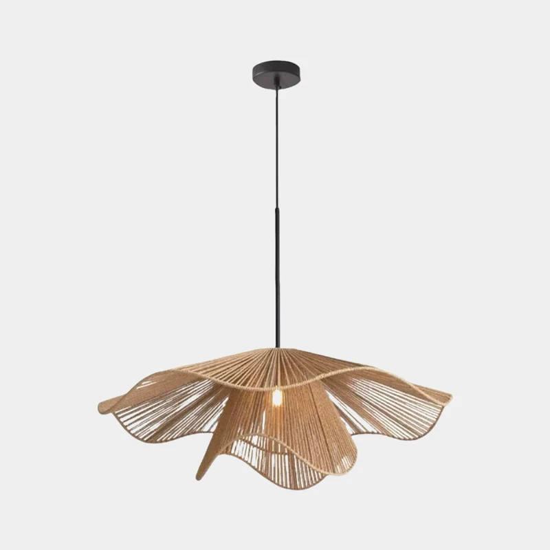 Hanging Pendant Light Straw Hat Woven Hemp Rope