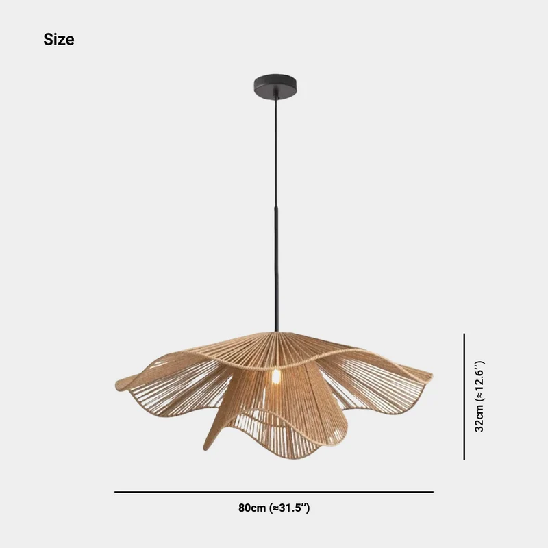Hanging Pendant Light Straw Hat Woven Hemp Rope