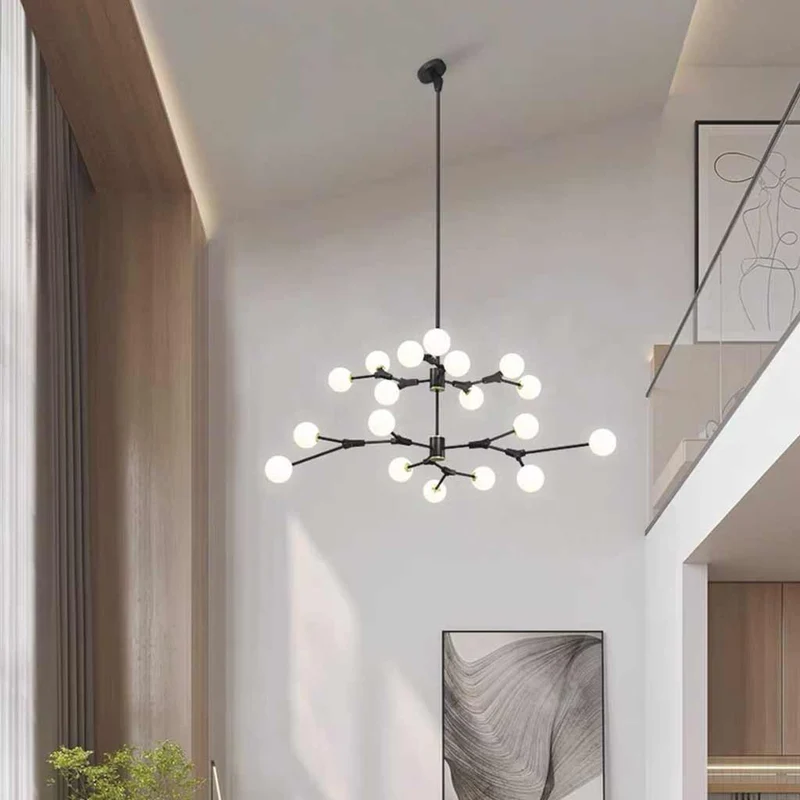Chandelier Branch Glass Ball for Sloped Ceiling