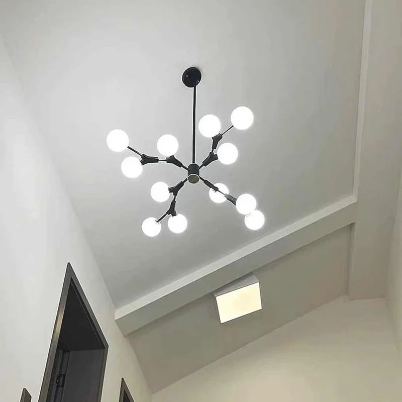 Chandelier Branch Glass Ball for Sloped Ceiling
