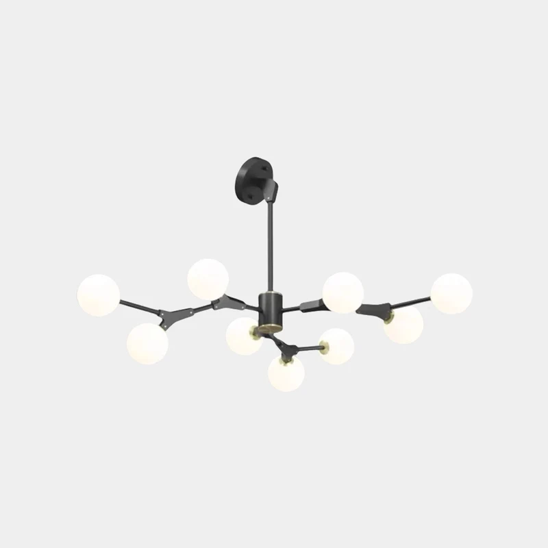 Chandelier Branch Glass Ball for Sloped Ceiling