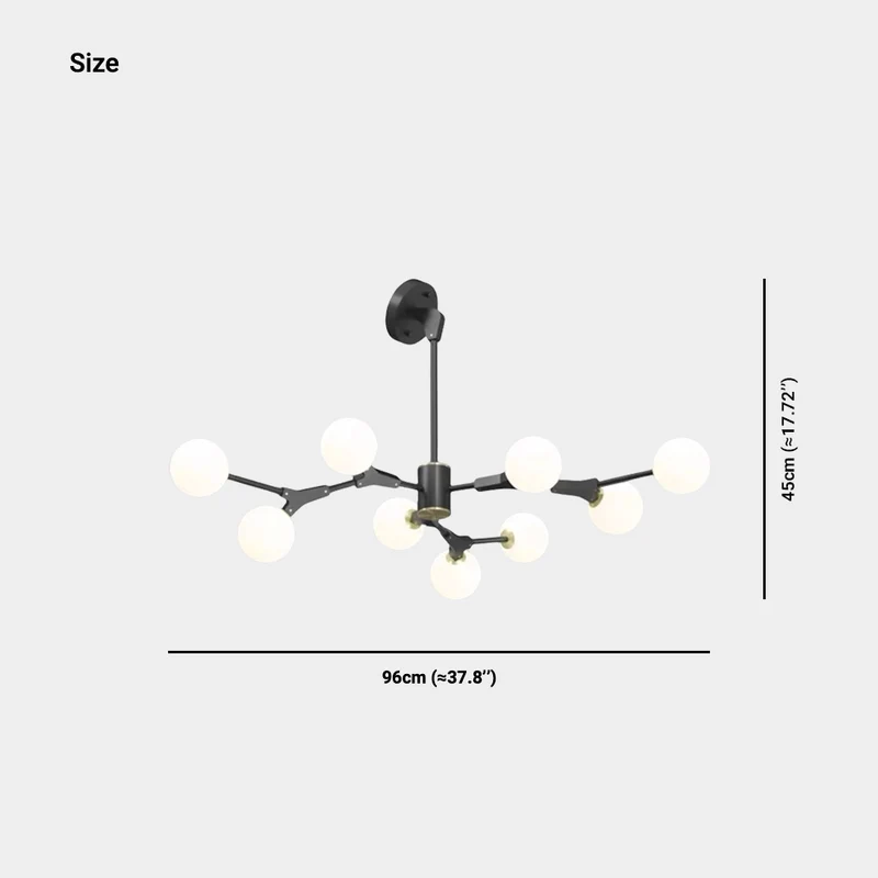 Chandelier Branch Glass Ball for Sloped Ceiling