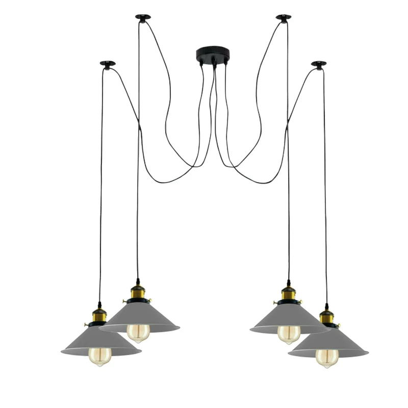 LEDSONE Spinnenlampe Pendelleuchte 1 - 8 Wege Grau ~3949