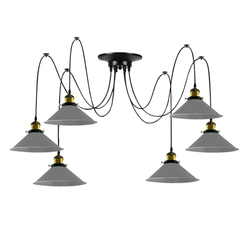 LEDSONE Spinnenlampe Pendelleuchte 1 - 8 Wege Grau ~3949
