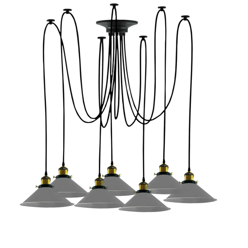 LEDSONE Spinnenlampe Pendelleuchte 1 - 8 Wege Grau ~3949