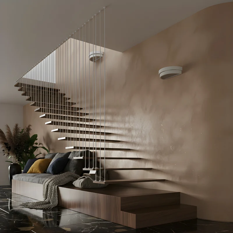 Moderne weiße Keramik-Wandleuchte – Asterion
