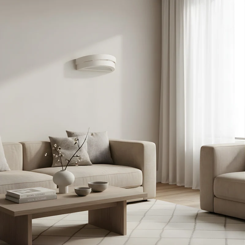 Moderne weiße Keramik-Wandleuchte – Asterion