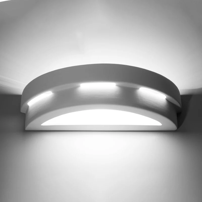 Moderne weiße Keramik-Wandleuchte – Asterion