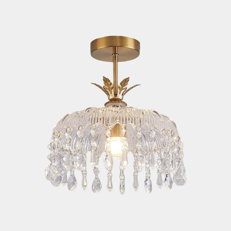 Ceiling Light Small Round Glass Water Drop for Hallway
