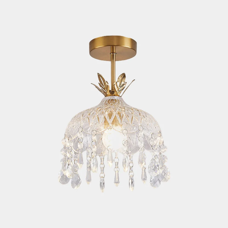 Ceiling Light Small Round Glass Water Drop for Hallway