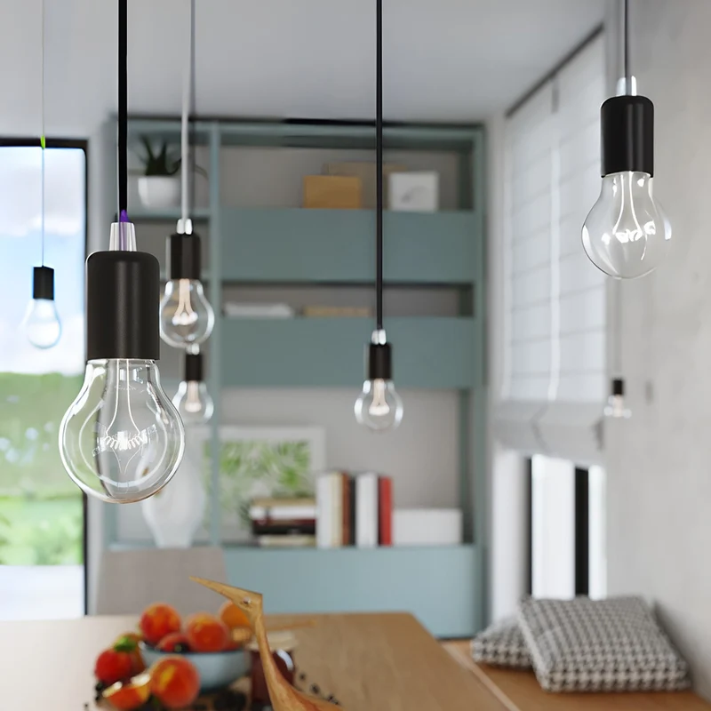 Minimalistische schwarze Kabel-Hängeleuchte – Edréon