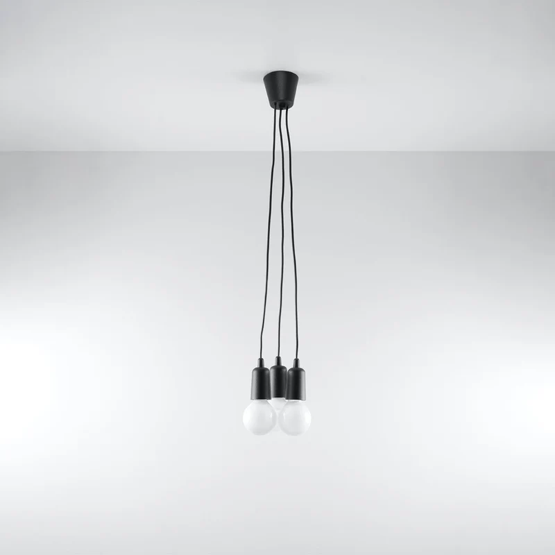 Minimalistische schwarze Kabel-Hängeleuchte – Edréon